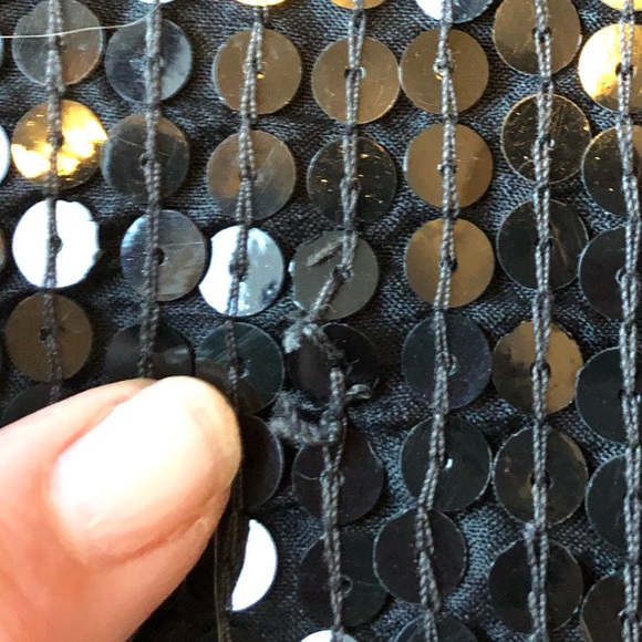Vintage 100% silk black sequin tank top - Picture 6 of 8